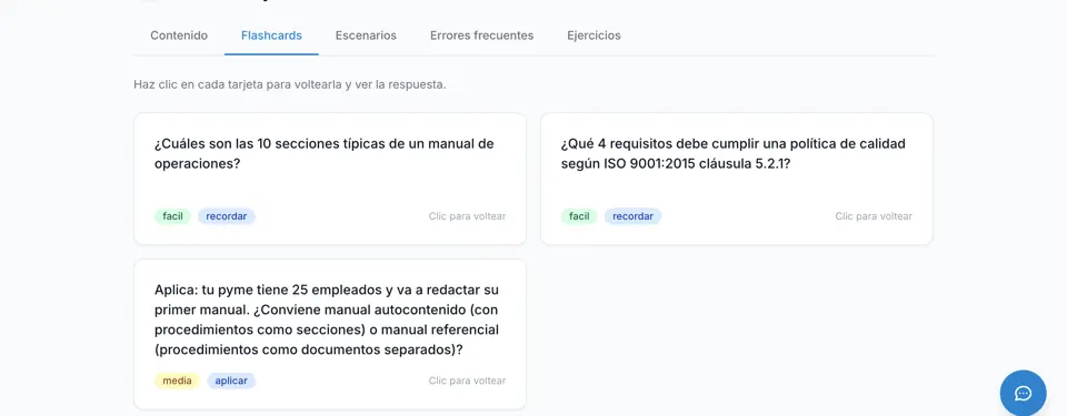 Fichas de repaso de un tema