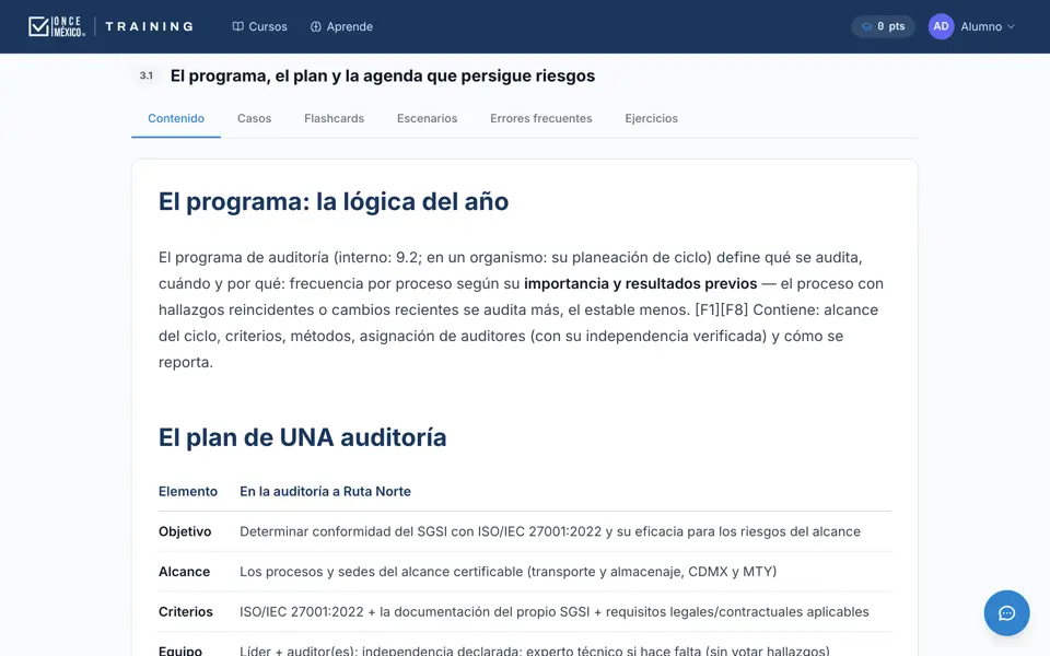 Lectura de un tema en la plataforma