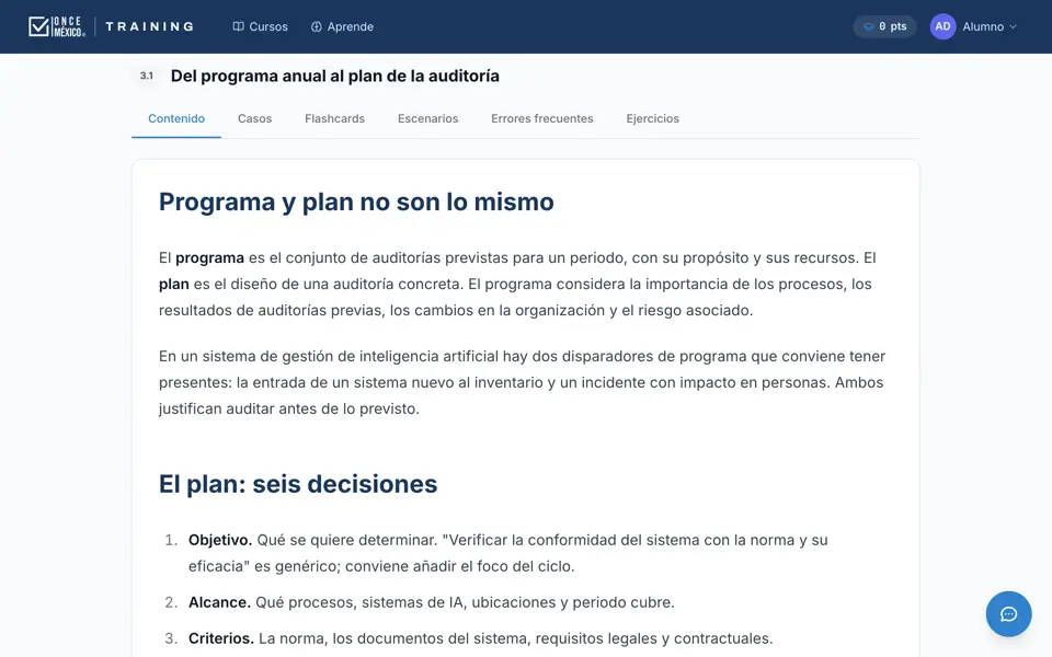 Lectura de un tema en la plataforma