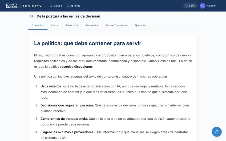 Lectura de un tema en la plataforma