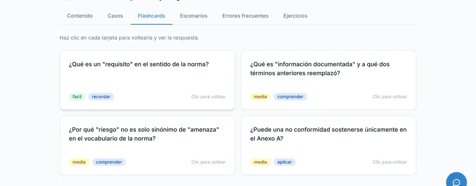 Fichas de repaso de un tema