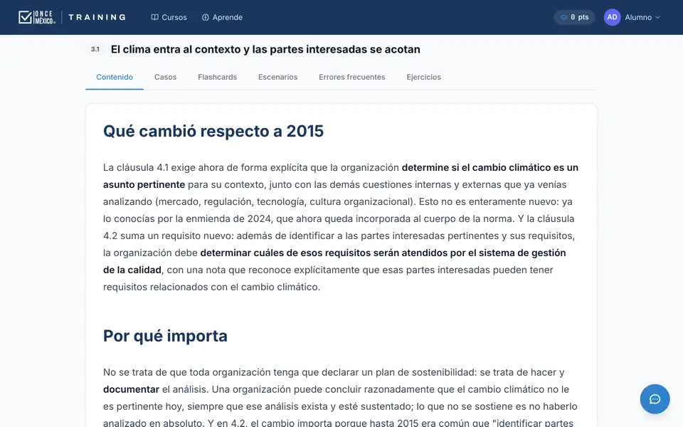 Lectura de un tema en la plataforma